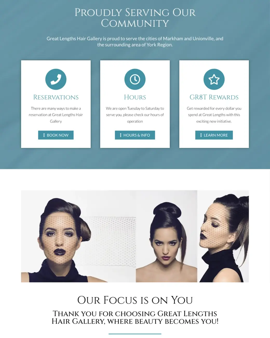 Screenshot of the greatlengths.ca Salon page
