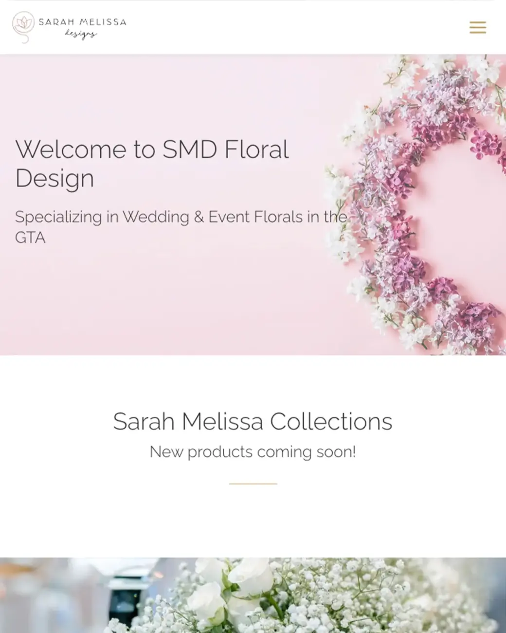 Screenshot of sarahmelissadesigns.com homepage